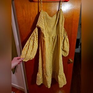 Yellow gingham dress